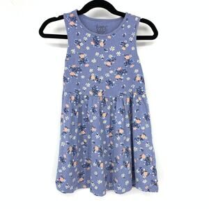 C&A Happy Girls Club Dress A-Line Girls Sz 110 US 4-5 Blue Floral Print